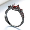 Gothic Black Rings Purple Red Crystal Zircon Diamond Wedding Engagement