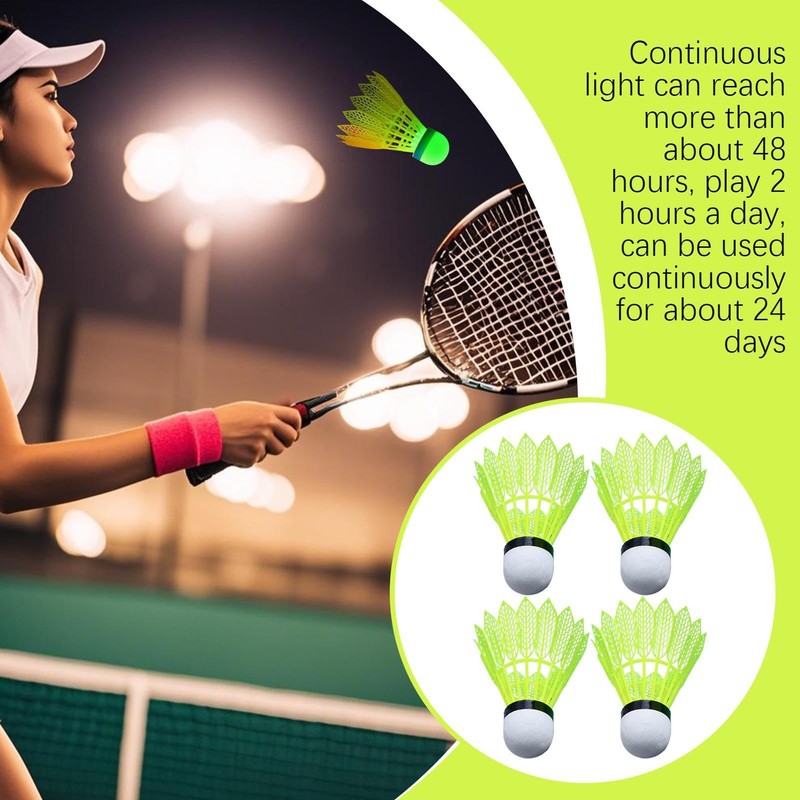 Shuttle Cocks - Light Up Shuttlecock,Wind-Proof Badminton Ball Set of
