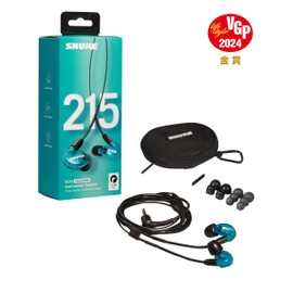 hure SE215SPE-A In-Ear Earphones, High Sound Isolating, Wired, Translucent Blue, Genuine