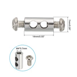 PATIKIL 30PCS 7x14mm Wire Rope Clips Steel Cable Clamp 3.2mm Double Hole Wire Lock Rope Fitting Clips with M4*0.7 Screws for Cables