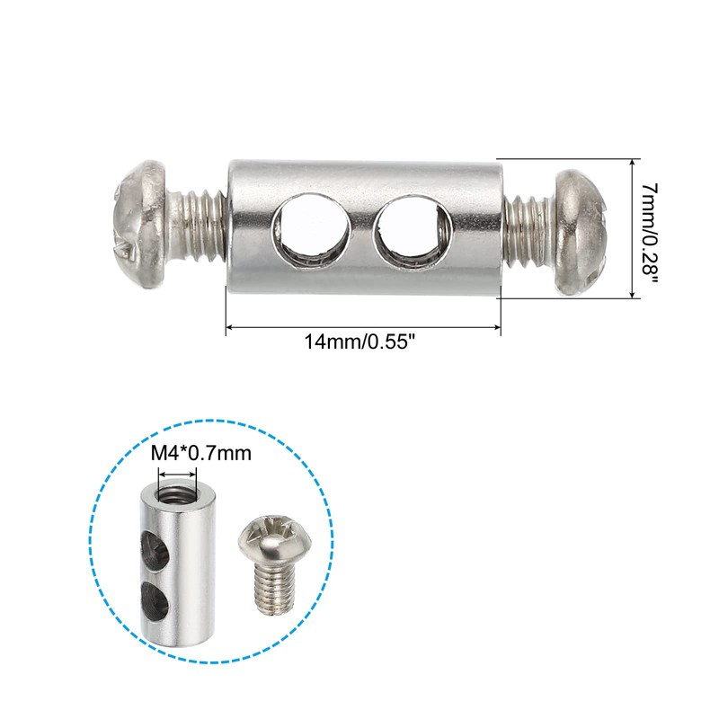 PATIKIL 30PCS 7x14mm Wire Rope Clips Steel Cable Clamp 3.2mm