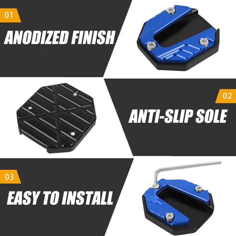 Universal Motorcycle Kickstand Foot Side Stand Extension Pad Replacement for