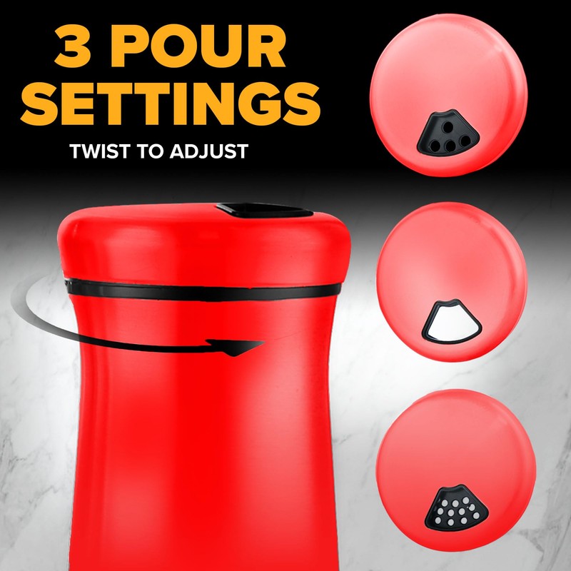 The Original Salt and Pepper Shakers set -Red- Spice Dispenser