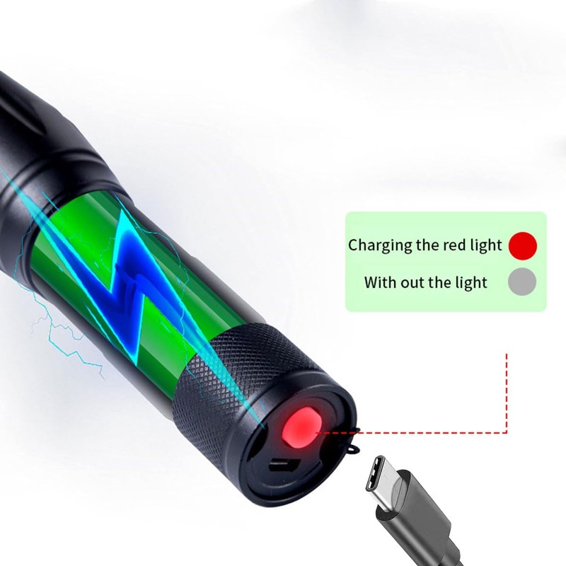 YZYOE Red Light Tactical Flashlight, 4 in 1 White, Yellow,