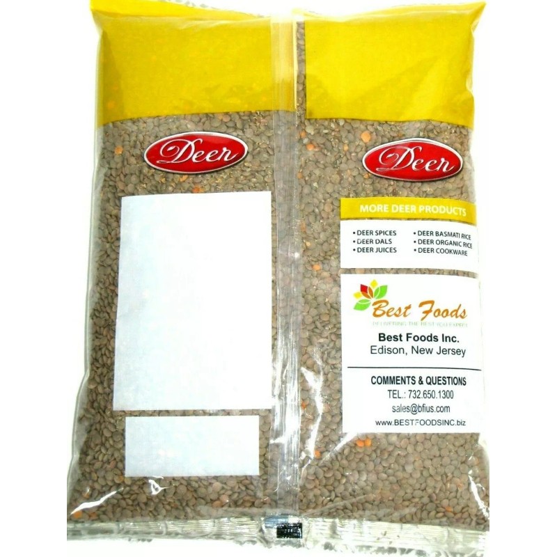 Deer Whole Red Lentil Masoor Beans with Skin 4 lb