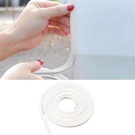 Tioollev Car Door Edge Guards, 16Ft Rubber Seal Car Door Edge Trim, U Shape Door Edge Protector Guard, Aluminum Weather Proofing Automotive Door Edge Molding Protection for Most Car (White)