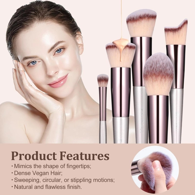 BS-MALL Makeup Brush Set 18 Pcs Premium Synthetic Foundation Powder