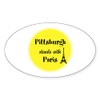 CafePress Pittsburgh Stands with Paris Sticker Sticker (Oval 50 pk)