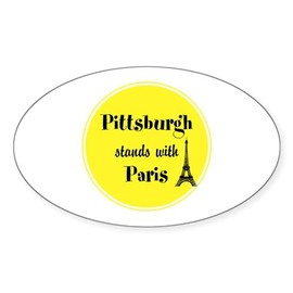CafePress Pittsburgh Stands with Paris Sticker Sticker (Oval 50 pk)