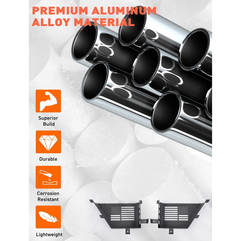 Savadicar Metal Front Door Pockets Compatible with 2011-2018 Jeep Wrangler