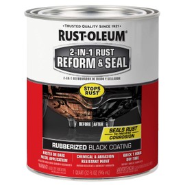 Rust-Oleum 344763 Automotriz 2 en 1 Reforma y sello de óxido, cuarto de galón, color negro