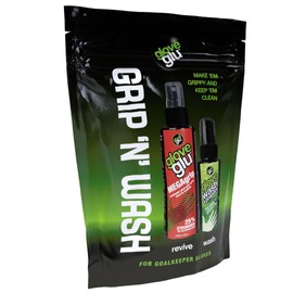 gloveglu "Grip 'N' Wash Goalkeeper Glove Spray Bundle. Contains 120ml MEGAgrip Goalkeeper Grip Spray 50ml Premium Wash & Prepare Goalkeeper Glove Wash