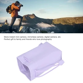 Camera Case, Drawstring Bag, Vintage DSLR Camera Bag, Soft Lens Case Gadget for Traveling, Camera Messenger Bag for Mirrorless, Fuji SLR Storage (Purple)