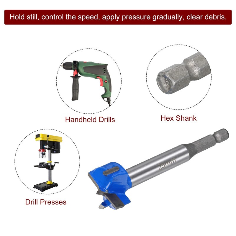QUARKZMAN Forstner Drill Bits 25 mm Tungsten Carbide Wood Saw