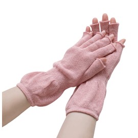 Silk Filled Fingertip Free Hand Warmers 1 Pair Pink