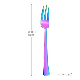 Dinner Fork sets,Rainbow Fork set 6-piece Stainless Steel Color Dessert Forks