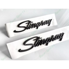 Corvette 2PCS Matte Black Front Fender Stingray Emblems Badges For 1969-1976 Corvette C3