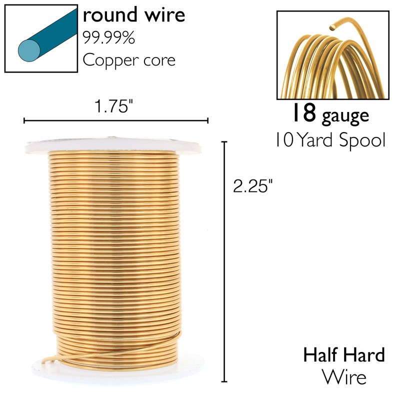 The Beadsmith Wire Elements 18-Gauge Lacquered Tarnish-Resistant Copper Wire for