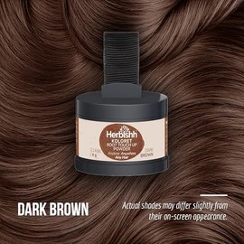 Polvos Koloret para retocar raíces: marrón oscuro para mujeres y hombres. Cubre las canas al instante. Corrector de la línea capilar para cabello fino