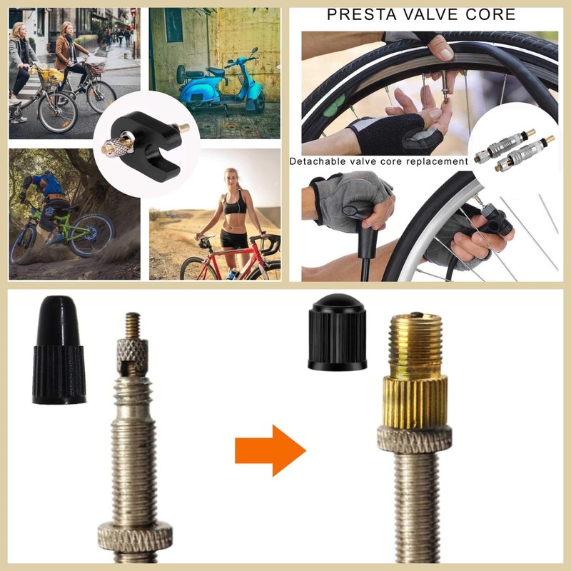 Taicols Presta Valve Core Bike Kit, 18Pcs Repair Tool Kit