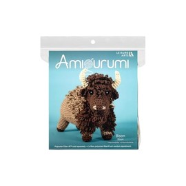 Leisure Arts Crochet Bison Kit – Beginner-Friendly Crochet Kit for Adults & Kids with Yarn, Hook, Needle & Instructions – Make Your Own 10” Amigurumi Animal