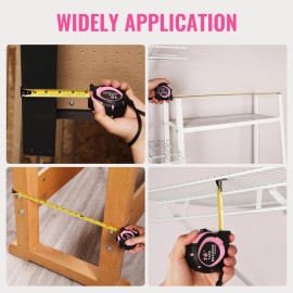 WORKPRO 16 & 25 FT Tape Measure with Fraction Nylon Coating Blade Accuracy 1/32” - 16-FT