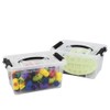 Obstnny 2 Pack Plastic Conatiner Bin with Lid, 6 Quart