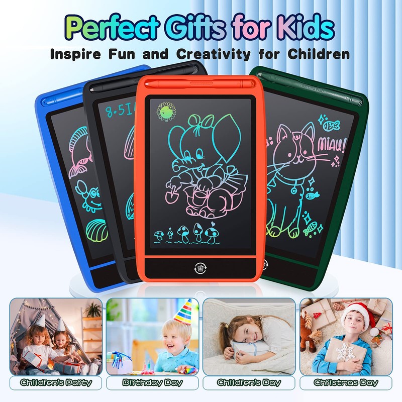 DJZZ 12 Pack 8.5 Inch LCD Writing Tablet, Colorful Drawing