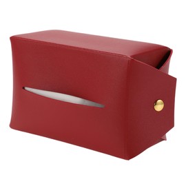 Motoforti Universal Car Tissue Holder Napkin Box Tissues Box Cover Car Backseat Extra Large Tissue Organization, 17x10x6.5cm Faux Leather Red