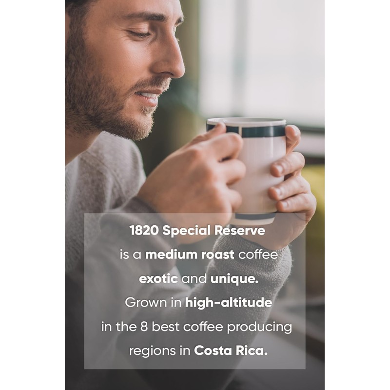 Café 1820 Special Reserve, Premium Costa Rican Ground Coffee, 100%