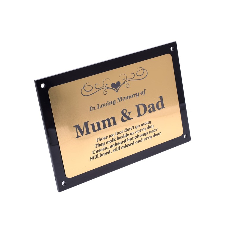 OriginDesigned Beautifully Engraved Mum & Dad Memorial Plaque - Indoor