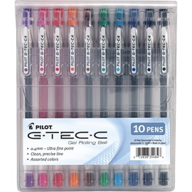 2 PACK Pilot G-Tec-C Gel Rolling Ball Pen Ultra Fine Point Asstd 10-Set (35484)