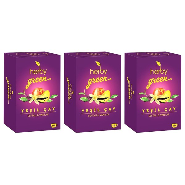 Herby Yeşil Çay Şeftali ve Vanilya 3'lü paket