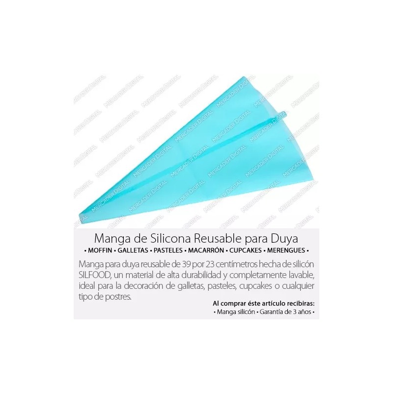Mercader Digital Manga Para Duya De Silicón Reusable 39cm X