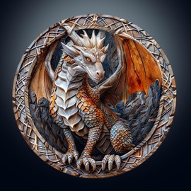 Wooden Puzzles for Adults, Wooden Flat Puzzles with 3D Visual Effect, Cave Dragon Puzzles, Birthday Gifts for Women Men (L-13.4 * 13.4in 300pcs)