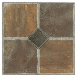 NEXUS Medium Oak Plank-Look 12 Inch x 12 Inch Self Adhesive Vinyl Floor Tile #223 20 PACK