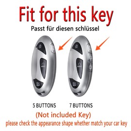 Ysbxitu 5/7 Buttons Smart Key Fob Cover with Keychain Fit for Hyundai Remote Key Shell Case Fit for Hyundai Ioniq 6 Azera Grandeur GN7 KONA Elantra EV 2023 2024 Keyless Key Sleeve Key Holder-A Blue