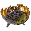 GURU SHOP Coconut Bowl, Exotic Decorative Bowl - Leaf, Gold,