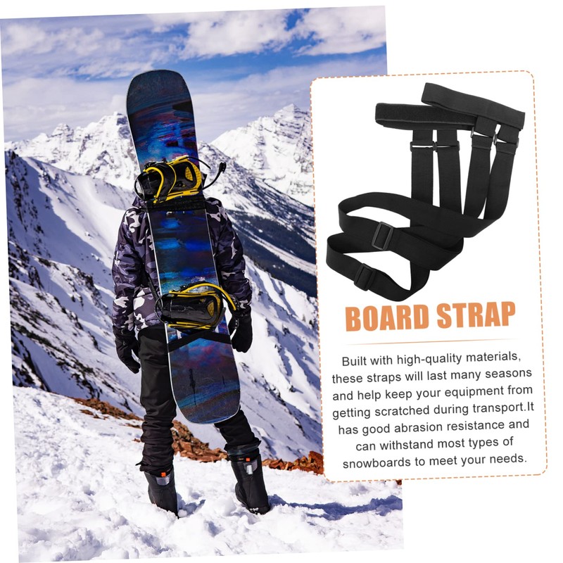 Kisangel 1pc Adjustable Ski Board Carrying Strap Portable Snowboard for