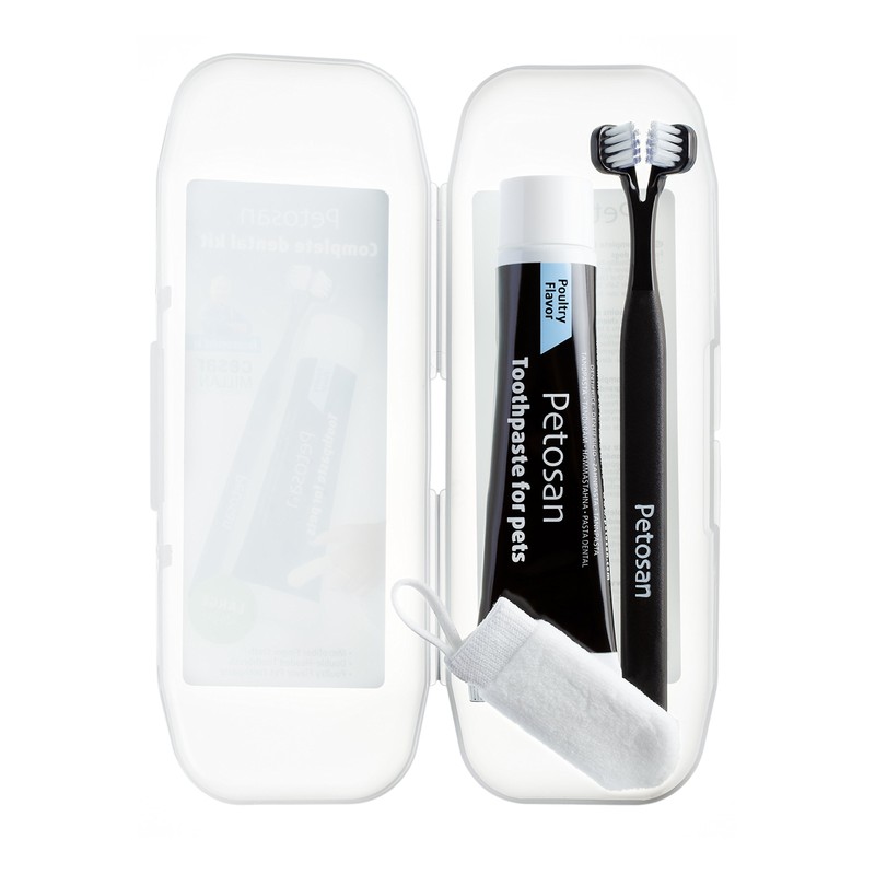 Petosan Complete Dental Kit for Large Dogs, Black,White