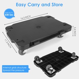 Furniture Dolly, 2 Pack Furniture Movers with Wheels, 530 LB Capacity, New Upgrade Completely Silent Technology, Moving Dolly Cart with Wheels