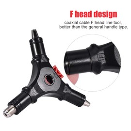 Yunir RG6 RG59 Cable Stripper, Coaxial Compression Tool F Head RG59 RG6 Connector Coax Cable Stripper