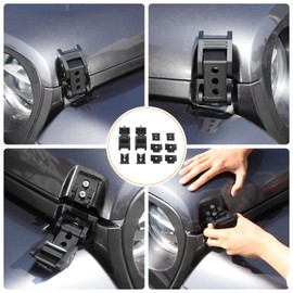 RT-TCZ for Wrangler Hood Latch Lock Catch, Aluminum Hood Latches for Jeep Wrangler JK JKU 2007-2017 JL JLU 2018-2025 Gladiator JT 2020-2025 Black Exterior Accessories 2pcs