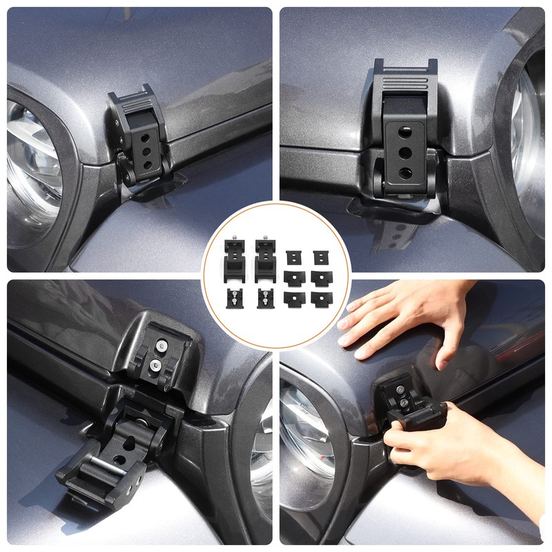 RT-TCZ for Wrangler Hood Latch Lock Catch, Aluminum Hood Latches