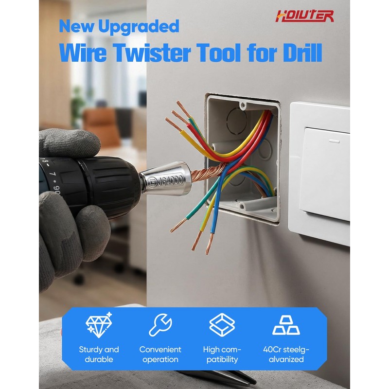 Wire Twister Tool for Drill, 2026 Upgraded Wire Nut Twister