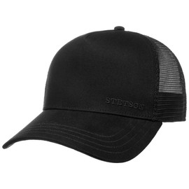 Stetson Classic Cotton Trucker Cap Women/Men - Baseball mesh Snapback, with Peak Spring-Summer - One Size Black