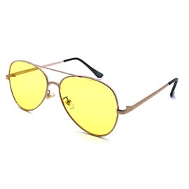 SPEED ADDICT W BRIDGE TEARDROP SUNGLASS (WBridge Teardrop Sunglasses), Gold x Light YELLOW