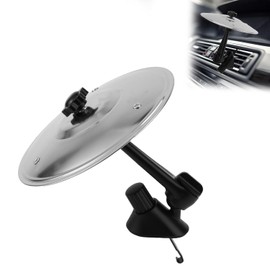 Lyreh Car Crash Cymbal Air Vent, 5.51x5.31in Alloy Steel and Plastic Mini Drum Cymbal for Car Vent Practical Accessories for Vehicles To Make Driving More Fun(Silver)