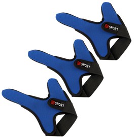 Klfoho Double-Finger Gloves, 3 Pack Anti-Slip Fishing Glove, Professional Finger Gloves Protector Unisex Elastic Band Glove for Outdoor Fishing, Fit Left Hand (Blue)