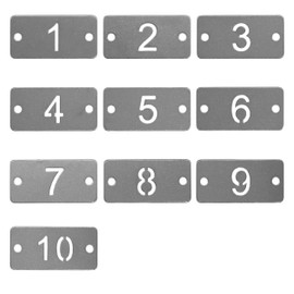 StayMax Rectangle Metal Hollowed Numbered Tags Stainless Steel Number Key Tags (1-10)